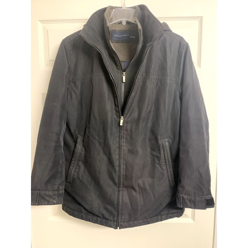 Weatherproof Men's Double Zip Tech Jacket Size L‎ Removable Hood